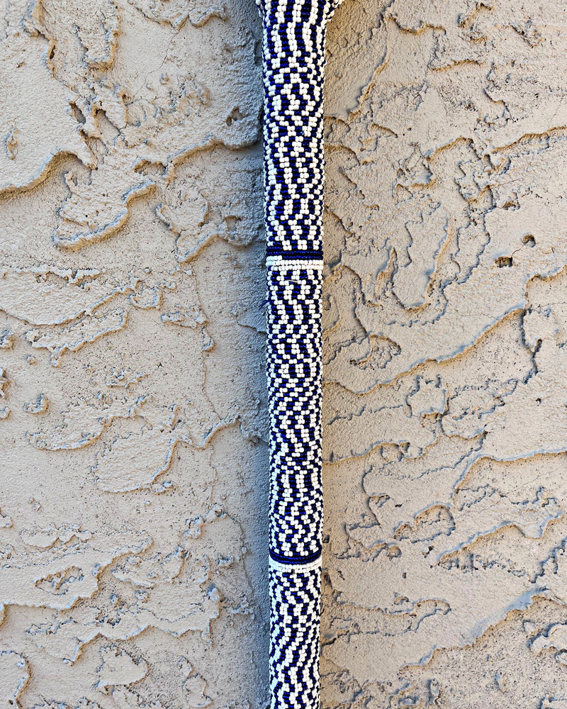 Bamileke Hand Beaded African Carved Walking Stick / Cane