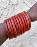 Set of 5 Handmade African wooded bangles bracelets - Afrilege