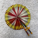 African Print Circle Foldable Handheld Fan - Yellow / Red - Afrilege