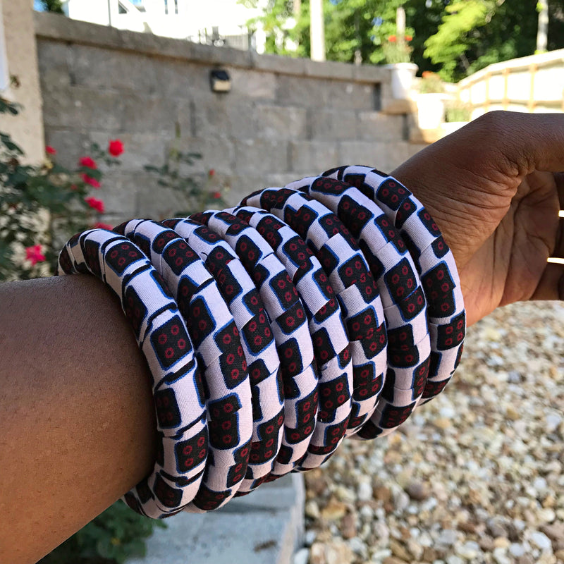 Abasi African Print Small Bangle Bracelets