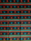 African Wax Print Fabric by the yard - Blue / Red - Afrilege