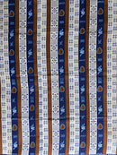 African Wax Print Fabric by the yard - Brown / Blue / Beige - Afrilege