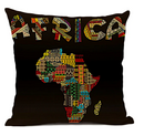 African Map Pillow Cover - Dark / Multicolor - Afrilege
