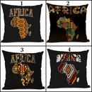 African Map Pillow Cover - Black / Multicolor - Afrilege