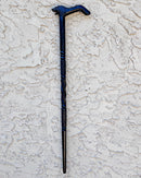 Lion head Ebony Wood Carved Walking Stick / Cane - Afrilege