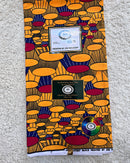 African Wax Print Fabric ( Ankara) - Orange / Red - Afrilege