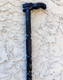 Lion Handle Ebony Wood Carved Walking Stick / Cane - Afrilege