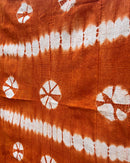 Authentic African Handmade Bogolan Mud Cloth - Orange / White - Afrilege