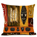African Life Oil Portrait Pillow Cover - Orange / Multicolor - Afrilege
