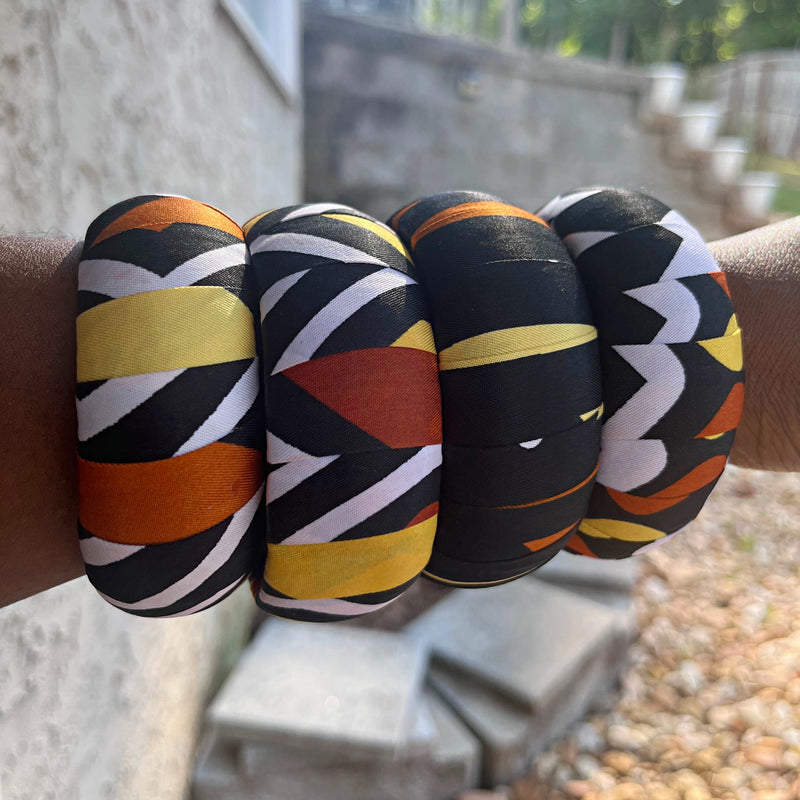 Bogolan African Print Bangle Bracelets