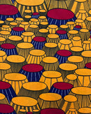 African Wax Print Fabric ( Ankara) - Orange / Red - Afrilege