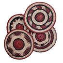 Set of 4 African Fulani Mbeedu Handwoven Roundel Flat Baskets - Afrilege