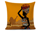 African Woman Portrait Pillow Cover - Multicolor - Afrilege