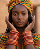 Set of 5 Handmade African Wooden Bangle Bracelets