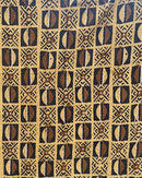 African Bogolan Mud Cloth Handmade Fabric - Mustard / Brown - Afrilege