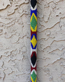 Bamileke Hand Beaded African Carved Walking Stick / Cane - Afrilege