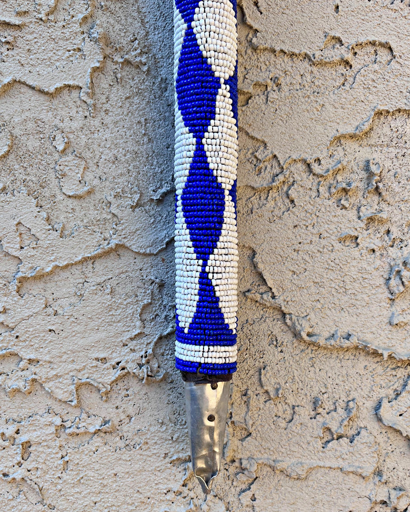 Bamileke Hand Beaded African Carved Walking Stick / Cane