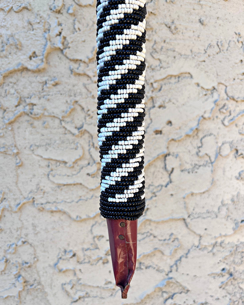 Bamileke Hand Beaded African Carved Walking Stick / Cane