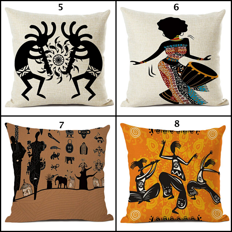 African Dancer Ethnic Pillow Cover - Multicolor - Afrilege