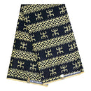African Wax Print Fabric by the yard - Black / Yellow - Afrilege