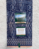 Bamileke Ndop pattern African Wax Print Fabric - Blue / Beige - Afrilege