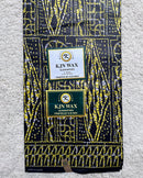 Bamileke Ndop Patterns African Wax Print Fabric (Ankara) - Black / Yellow - Afrilege