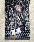 Bamileke Ndop pattern African Wax Print Fabric - Black - Afrilege