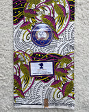 African Wax Print Fabric (Ankara) - White / Yellow / Pink - Afrilege