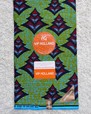 African Wax Print Fabric by The Yard - Green / Red - Afrilege