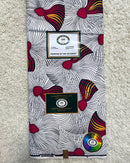 African Wax Print Fabric ( Ankara) - White / red / Orange - Afrilege