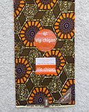 African Wax Print Fabric by The Yard - Brown / Orange - Afrilege