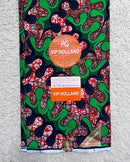 African Wax Print Fabric by The Yard - Green / Red - Afrilege