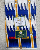 African Wax Print Fabric (Ankara) - Blue / White / Gold - Afrilege