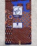 African Wax Print Fabric (Ankara) - Blue / Orange - Afrilege