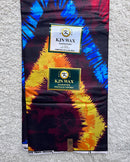 African Wax Print Tie Dye Fabric ( Ankara) - Blue / Maroon / Yellow - Afrilege