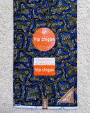 African Wax Print Fabric by The Yard - Olive Green / Blue - Afrilege