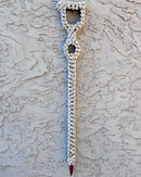 Cowries Hand Beaded African Carved Walking Stick / Cane - Afrilege