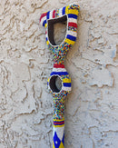 Bamileke Hand Beaded African Carved Walking Stick / Cane - Afrilege