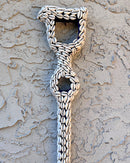 Cowries Hand Beaded African Carved Walking Stick / Cane - Afrilege