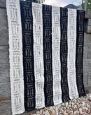 African Mudcloth handmade Fabric - White / Black - Afrilege