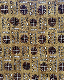 African Bogolan Mud Cloth Handmade Fabric - Mustard / Brown - Afrilege