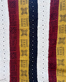 Multi-Colored African Mudcloth Handmade Fabric- Yellow / White/ Rust/ Black - Afrilege