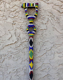 Bamileke Hand Beaded African Carved Walking Stick / Cane - Afrilege