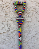 African Hand Beaded African Carved Walking Stick / Cane - Afrilege