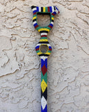 African Hand Beaded African Carved Walking Stick / Cane - Afrilege