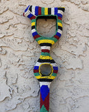 African Hand Beaded African Carved Walking Stick / Cane - Afrilege
