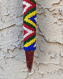 African Hand Beaded African Carved Walking Stick / Cane - Afrilege