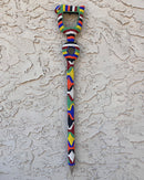 African Hand Beaded African Carved Walking Stick / Cane - Afrilege