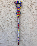African Hand Beaded African Carved Walking Stick / Cane - Afrilege