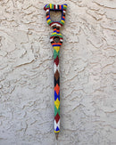 Bamileke Hand Beaded African Carved Walking Stick / Cane - Afrilege